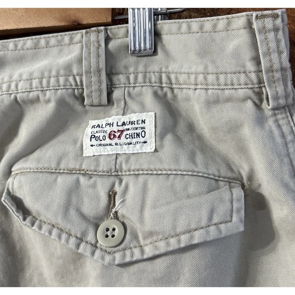 Polo Ralph Lauren Other - Vintage Polo Ralph Lauren Classic Polo 67 Chino Cargo Shorts Distressed Khaki 38